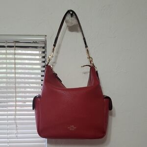 Coach Pennie Cherry Red Leather Shoulder Crossbody Bag